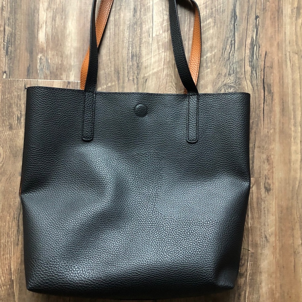 Black and brown tote